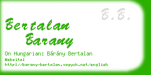 bertalan barany business card